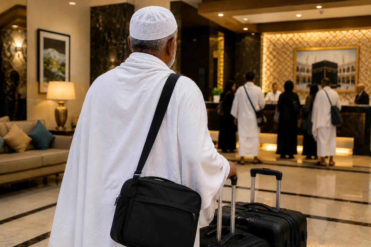 Guided pilgrim group in Makkah — private Hajj packages in India 2027 through registered HGO